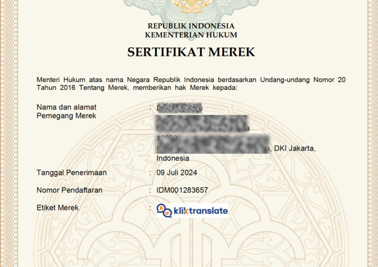 Merk KlikTranslate Sudah Terdaftar di DJKI